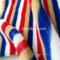Multicolor Stripe Print Rabbit Fake Fur